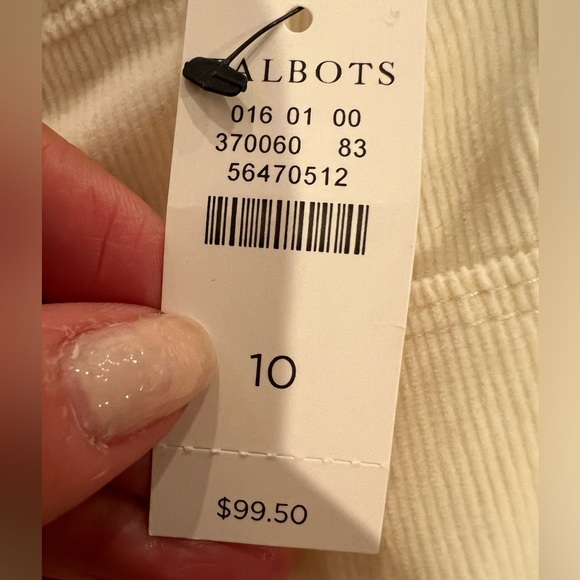 Talbots Corduroy Jeggings Winter White NWT Size 10 - Picture 9 of 11